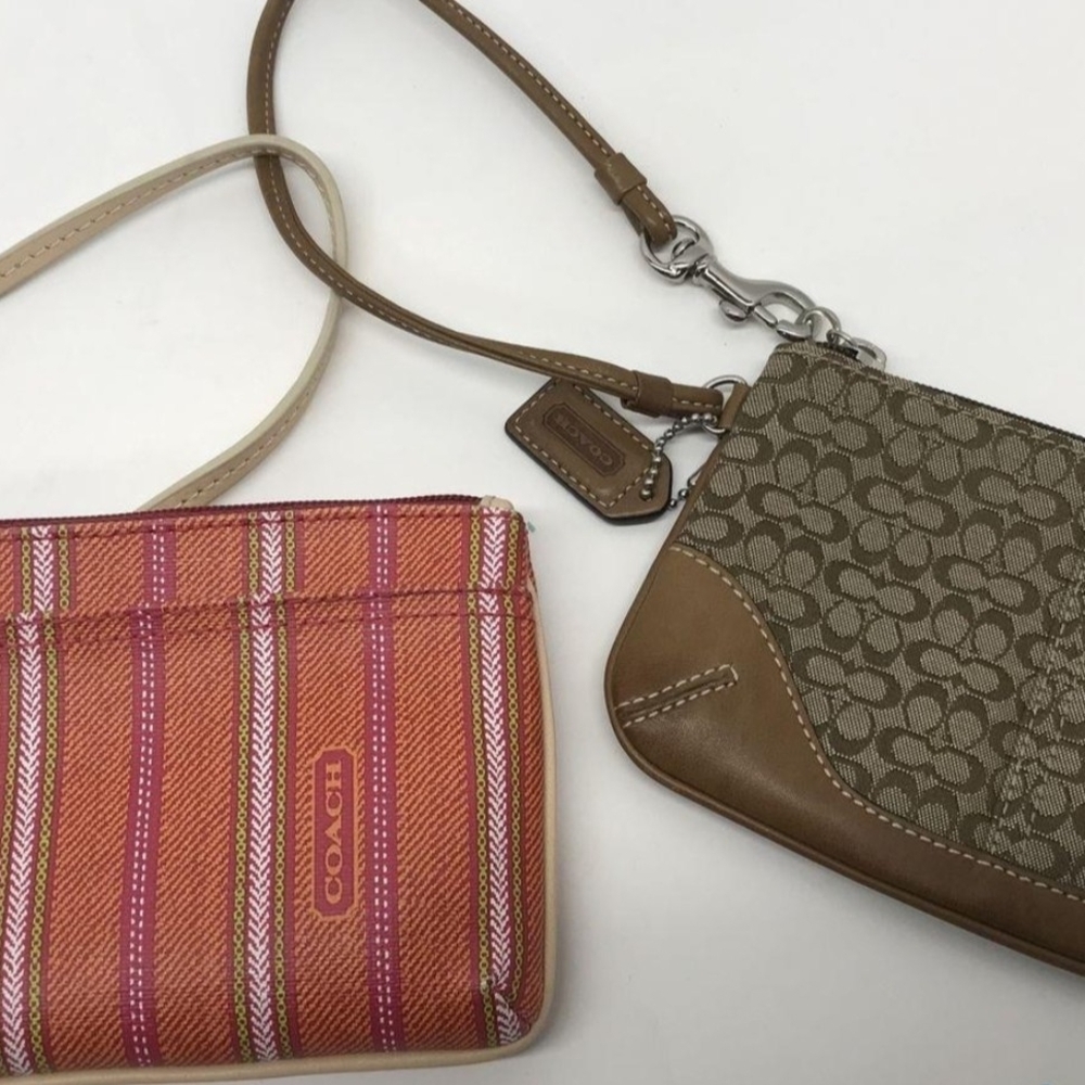 Coach Brown and Pink Wristlet Duo